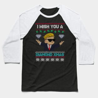 Diamond Hands - Ugly Xmas Sweater Baseball T-Shirt